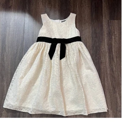 Pink & Violet Girls Fancy Dress Lace with Black Bow Detail Size 6X - Image 1 of 4