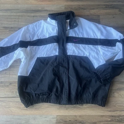 CHAQUETA CORTAVIENTOS NIKE COLOR BLOCK VINTAGE AÑOS 90 NEGRA BLANCA SPELLOUT TALLA L Foto 1 de 4
