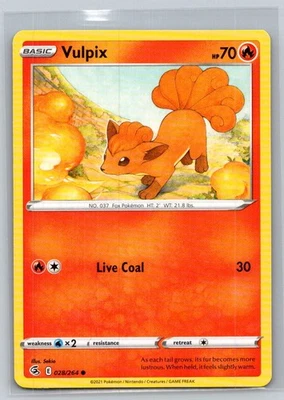 Vulpix (28) #028/264 SWSH08: Fusion Strike Common - Pokemon Cards F44 - Image 1 of 2
