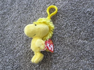 Peanuts Woodstock TY Beanie Babys Clip Schlüsselanhänger neu mit Etikett - Bild 1 von 6