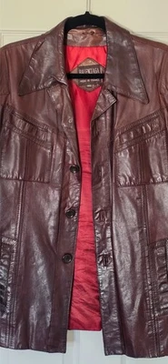EXCELLENT VTG  50s 60s 70s 80s BROWN BALENCIAGA LEATHER JACKET MEN WOMEN SZ 44 - Image 1 of 4
