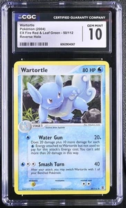 CGC 10 Wartortle EX Fire Red & Leaf Green 50/112 Reverse Holo Pokemon Card - Picture 1 of 2