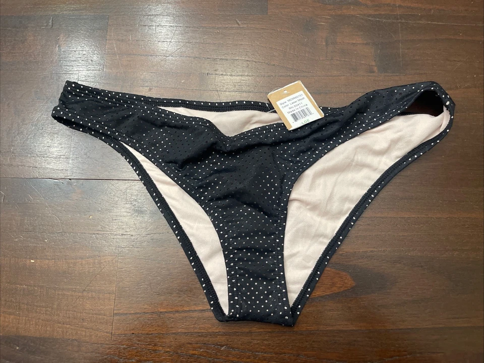 Rachel Rachel Roy 黑色激光网眼比基尼下装,尺寸 L 168 — 第 1/4 张图片