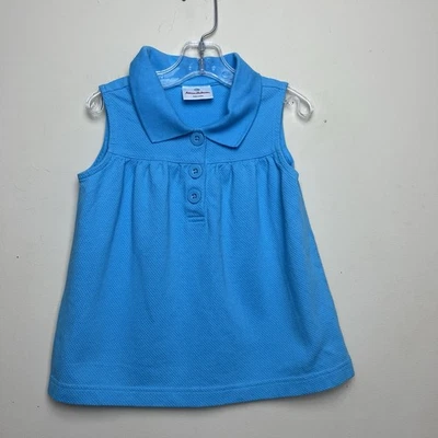 Camiseta sin mangas Hanna Andersson azul polo Empire niñas 110 4T Foto 1 de 4