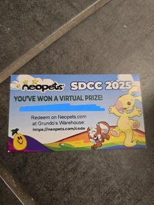 SDCC 2025 Neopets Exclusive Prize Digital Code You've Won a Virtual Prize Card - Bild 1 von 1