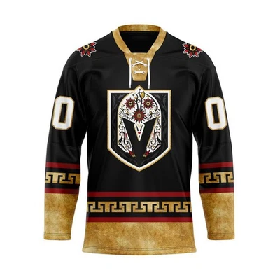 Personalized Vegas Golden Knights 2025/26 Hispanic Heritage Lace Hockey Shirt - Image 1 of 4