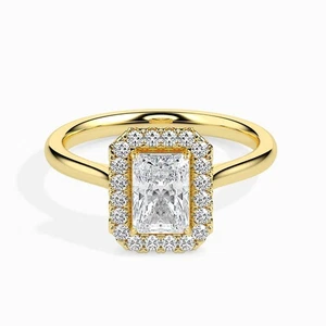 0.61Ct Radiant Cut Lab Grown Diamond Women's Proposal Gift Ring 14K Yellow Gold - Picture 1 of 12