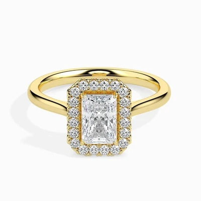 0.61Ct Radiant Cut Lab Grown Diamond Women's Proposal Gift Ring 14K Yellow Gold - Image 1 of 4