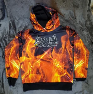 NAGA Fighter Flaming Lava "Train Fight Win" Hoodie Adult Size XS - Picture 1 of 11