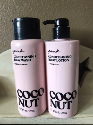 PINK By VS COCONUT Loción Corporal Calmante y Jabón Corporal Aceite de Coco Set NUEVO Foto 1 de 4