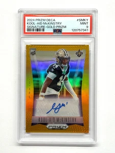 2024 Panini Prizm Deca Kool-Aid McKinstry RC Gold Prizm Auto 2/10 Saints PSA 9 - Picture 1 of 2
