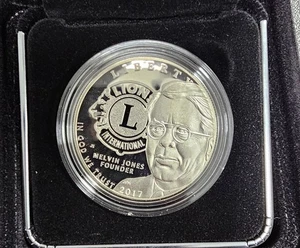 2017 LIONS CLUBS INTERNATIONAL CENTENNIAL PROOF SILVER DOLLAR COIN - Picture 1 of 3