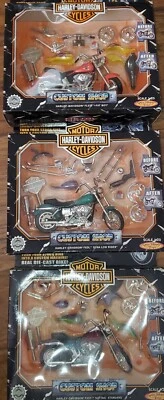 3 pc lot 2000 Metal Maxx Harley Davidson Custom Shop 1:20 Scale NEW See Pics - Image 1 of 4