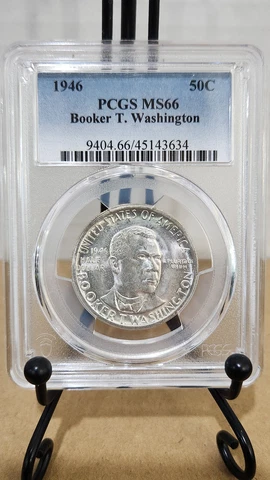1946 Booker T Washington Commemorative Half Dollar PCGS MS66 Mint State 66 Cover
