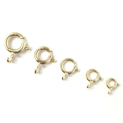 Solid 9ct Gold Bolt Ring Open Jewellery Clasp Spring Ring 4mm 5mm 6mm 7mm 8mm - Image 1 of 4