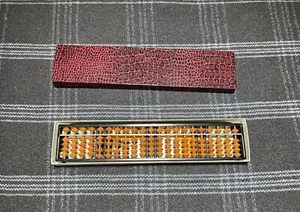 Vintage SUN Abacus Original Orange Box Japan 12”+ Soroban Instructions - Picture 1 of 9
