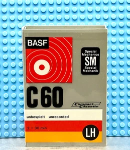 BASF  LH  SM 60  PERMASTORE LIBRARY BOX    BLANK CASSETTE TAPE (1) (SEALED) - Picture 1 of 5