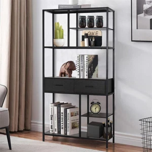 Industrielle Bücherregal mit Schubladen Arbeitszimmer Metallrahmen Standregal DE - Bild 1 von 12