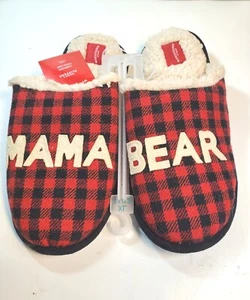 Wondershop Women Slippers Mama Bear Red Black Plaid Size XL 11/12 - Picture 1 of 2