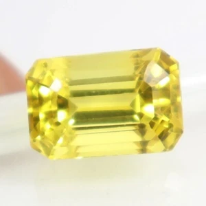 Zafiro amarillo natural de Ceilán facetado certificado GIE 6,65 quilates piedras preciosas sueltas 544 - Imagen 1 de 10