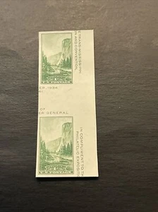 Us Stamp Scott #769a 1c…Yosemite Vert Pair w/ Horiz Gutter MNH Ng - Picture 1 of 2