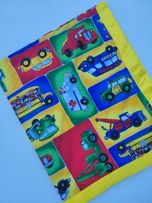 Lovely unique Vehicles, Cars Truck print Toddler Cotton & Minky Blanket 45 x 54 - Image 1 of 4