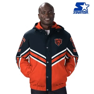 Chicago Bears NFL Starter Blue/ Orange Maximum Hooded Jacket - Picture 1 of 2
