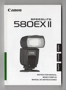 Canon 580EX II Speedlite Flash Manual de instrucciones/Guía del usuario (3 idiomas) - Imagen 1 de 6