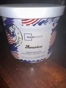 Mainstays America WARM APPLE PIE 13 oz. Highly Fragranced Triple Wick Candle - Picture 1 of 4