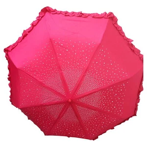 Ombrello piccolo Frill Sparkle Diamond manico a U con coperchio abbinato - Foto 1 di 6