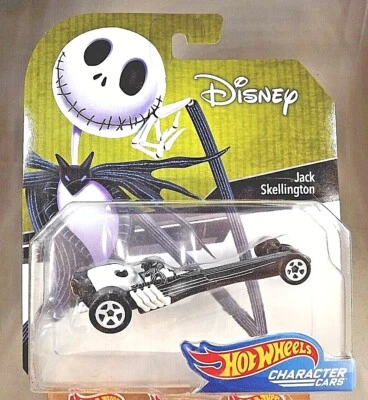 2019 Hot Wheels Disney CHARACTER CARS #5/6 JACK SKELLINGTON Black/White wWhite5S - Image 1 of 4