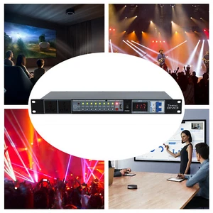USB Black Audio Power Conditioning Digital Voltmeter Surge Protector 6000W 30a - Picture 1 of 14
