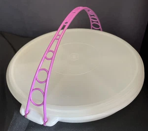 Vintage Tupperware Party Tray ~ 6 divided sections,seal,handle ~ 12.5”diameter - Picture 1 of 8