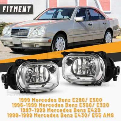 Luces antiniebla para Mercedes-Benz E300/E320 1996-1999 parachoques reemplazo lente de vidrio transparente Foto 1 de 4