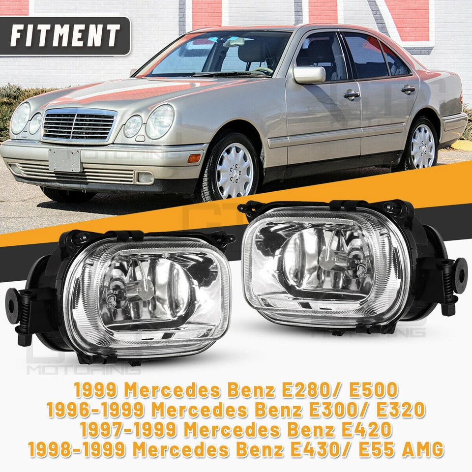 for 1996-1999 Mercedes-Benz E300/E320 Fog Lights Bumper Replace Clear Glass Lens - Imagem 1 de 4