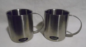 CI/ VOCCELLI 2 TASSEN CAFE THE MUG EDELSTAHL URLAUB CAMPING - Bild 1 von 5