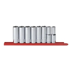 GearWrench 8 Piece 1/2" Drive 6 Point Deep SAE Socket Set 80705 - Picture 1 of 1
