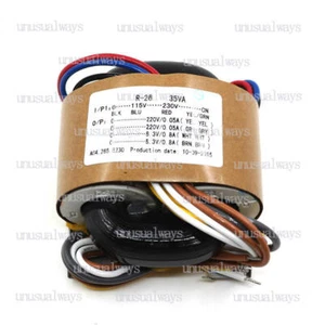 ONE R-CORE 35W TRANSFORMER For Preamp 115V 230V OUTPUT: 220V+220V 6.3V+6.3V - Picture 1 of 1