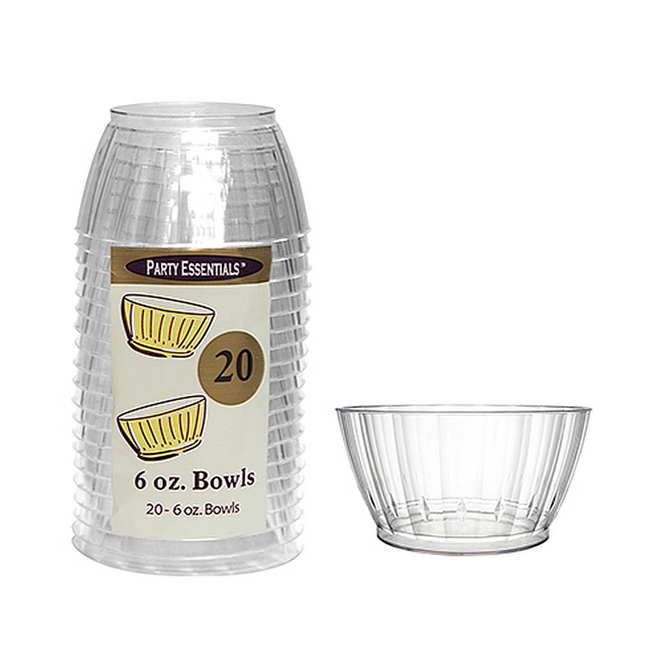 1 Party Essentials 6 Oz. Elegance/Deluxe Small Bowls-Clear 20 Ct. - Image 1 of 1