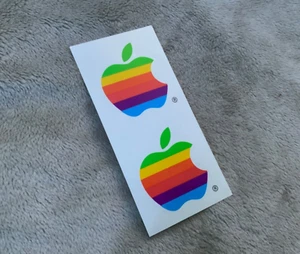 2 Vintage Apple Stickers from 1980 (very old) ref.663 - Picture 1 of 1