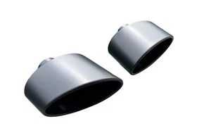 2x Tubos de Escape Negro para Audi Rs Look Grande Ovalado 180x112mm Cubiertas - Imagen 1 de 7