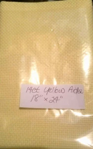 14 Ct Yellow Aida CROSS STITCH FABRIC 18" x 24" - Picture 1 of 2