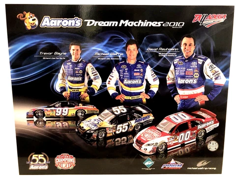 2010 AARON'S MWR 55TH ANNIVERSARY BAYNE-WALTRIP AND REUTY TOYOTA NASCAR POSTCARD Cover