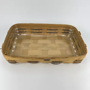 Peterboro Basket Company Made in USA w/ Woven Leather Handles. 19" x 13" x 4" - Picture 1 of 16