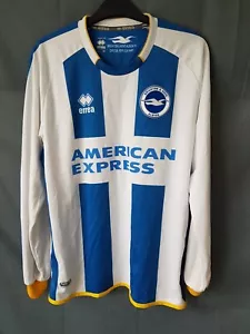 Brighton and Hove Albion Home Shirt 2013. Medium 42 Original Long Errea Football - Picture 1 of 15