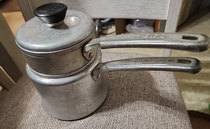 Vintage Mirro Aluminum Double Boiler Pot 3 PC 6 Indoor/ Outdoor Camping - Picture 1 of 5