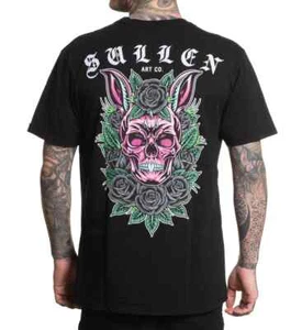 Sullen Art Collective True Artist Pin Up Tattoo Men's Premium Tee SKULL BUNNY BL - Picture 1 of 5
