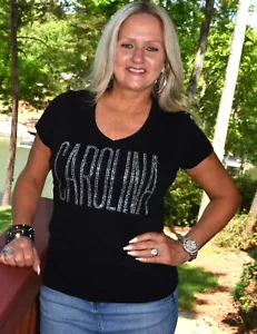 Carolina Strass Bling Shirt oder Tank S M L XL XXL 1X 2X 3X 4X 5X - Bild 1 von 8
