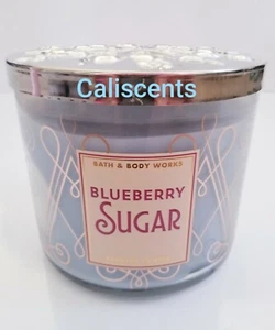 Bath & Body Works Blueberry Sugar Candle 3 Docht Large 14,5 Unzen 2017 Edt. - Bild 1 von 3