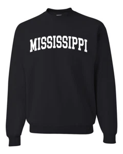 State of Mississippi College Style White Fashion Unisex Crewneck Sweatshirt - Picture 1 of 11